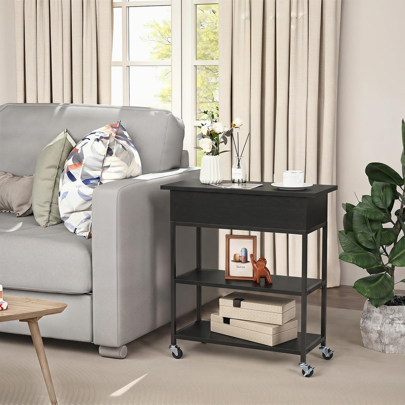 Giantex Lift Top End Table with Charging Station