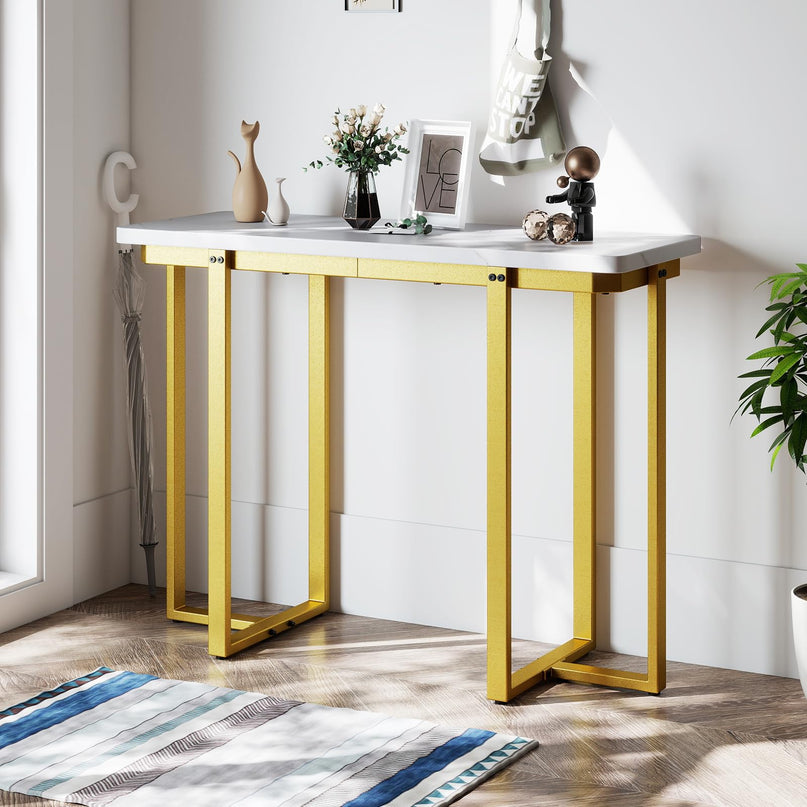 Giantex 42" Console Table Modern Faux Marble Entryway Table