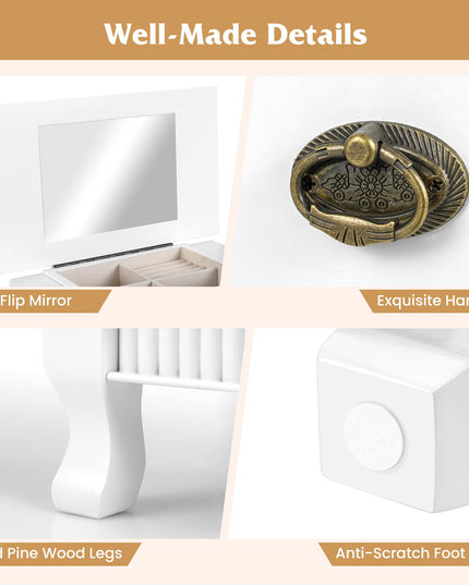 Giantex Standing Jewelry Cabinet with 7 Drawers