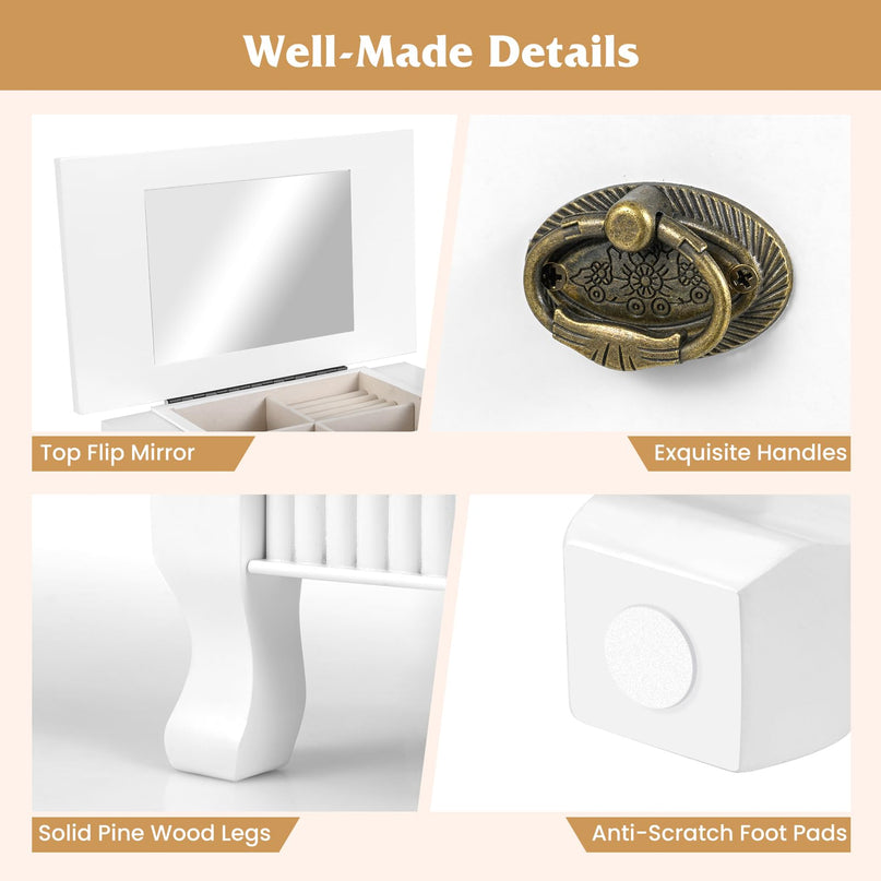 Giantex Standing Jewelry Cabinet with 7 Drawers