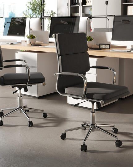 Giantex Ergonomic Office Chairs Mid Back Fabric Desk Chairs with Armrest