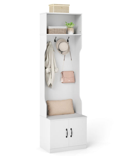 Giantex 3 in 1 Hall Tree with Bench and Shoe Storage