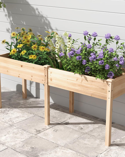 73"x23"x30" Elevated Wood Planter Box with Legs