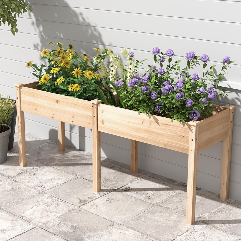 73"x23"x30" Elevated Wood Planter Box with Legs