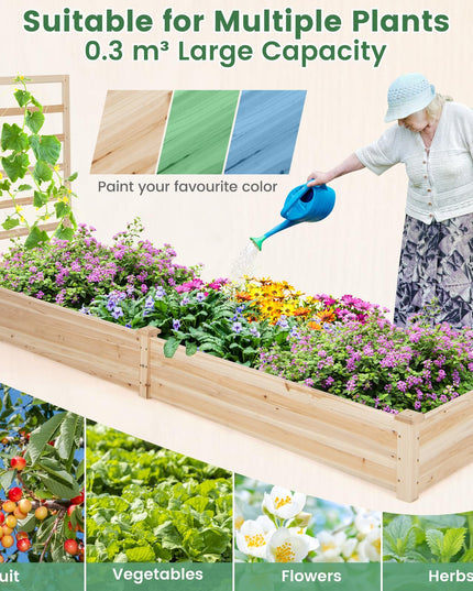 Giantex Raised Garden Bed with Trellis, 93" L x 25" W x 40" H