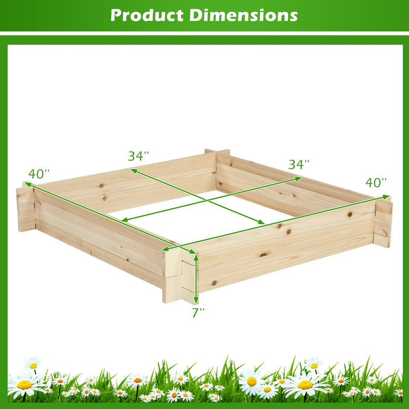 Giantex 40" x 40" Wooden Raised Garden Bed