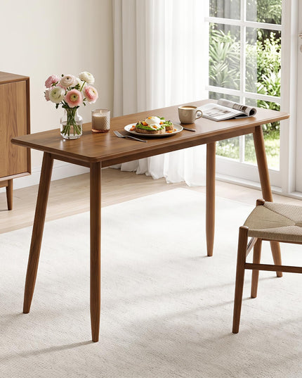GIANTEX Computer Desk with Rubber Wood Legs for Bedroom or Small Spaces