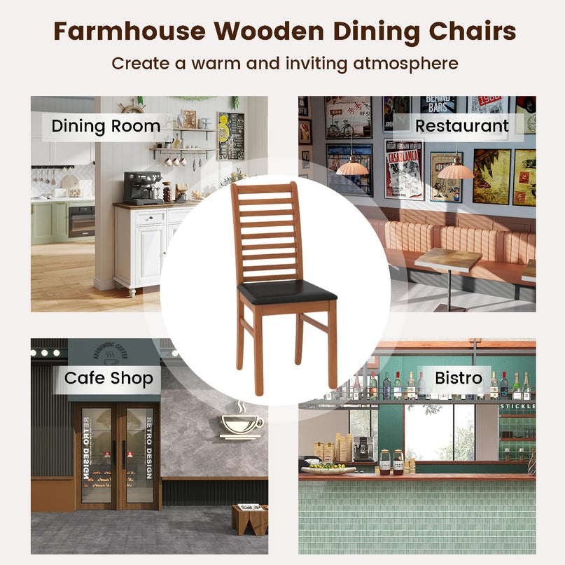 Giantex Wooden Dining Chairs Set of 2/4 for Living Room