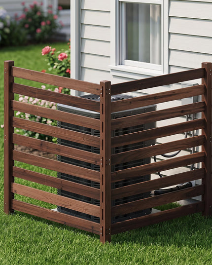 GIANTEX 2/3/4-Panel Outdoor Wood Privacy Screen Air Conditioner Fence