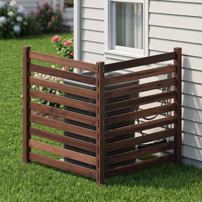 GIANTEX 2/3/4-Panel Outdoor Wood Privacy Screen Air Conditioner Fence