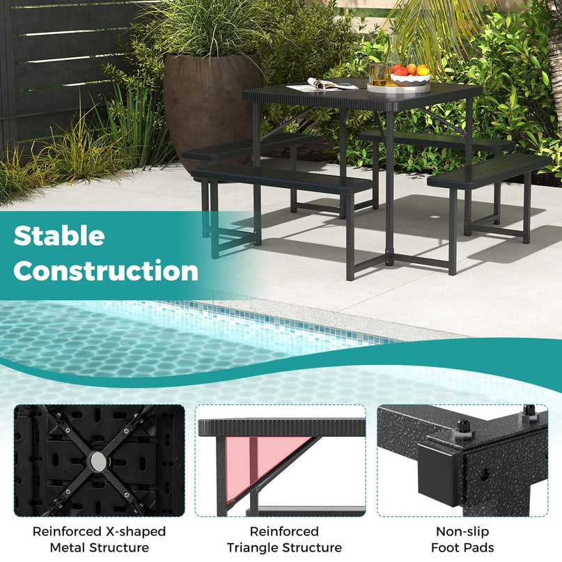 Giantex Picnic Table Bench Set for 4-8 People