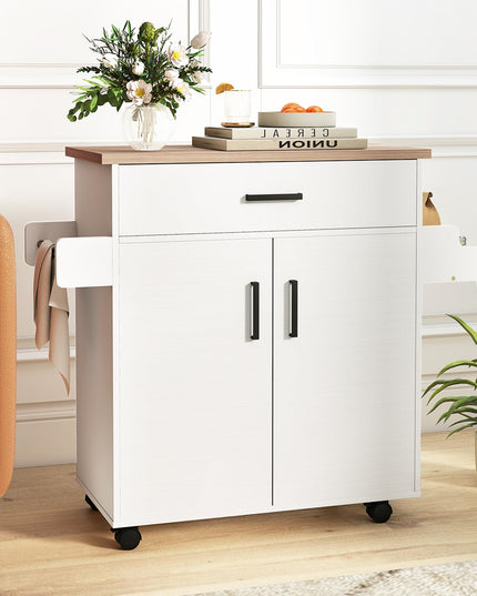 Giantex 41.5" W Rolling Kitchen Island with Storage