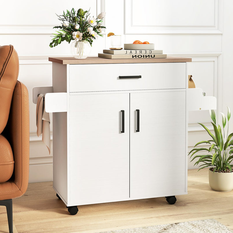Îlot de cuisine roulant Giantex 41,5" de large avec rangement