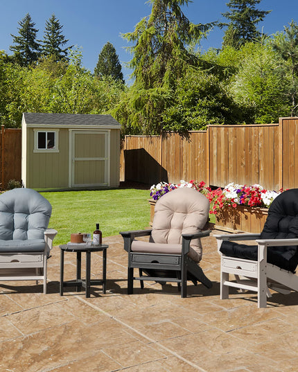 Giantex Patio Adirondack Chair Cushion - 49"x 23"High Back Rocking Chair Cushion w/Fixing Straps, Durable & Fade Resistant