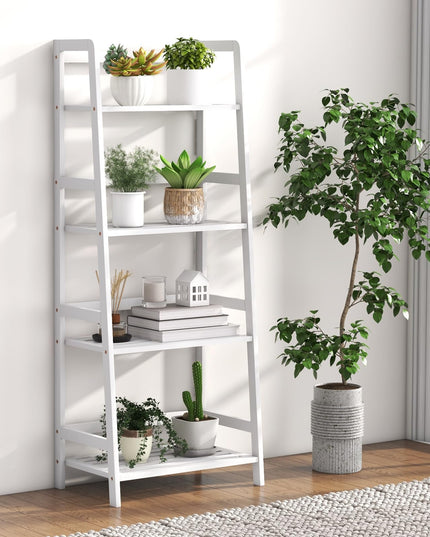 Giantex 4-Tier Bamboo Plant Stand Flower Pots Holder Display Shelf, 47.5"