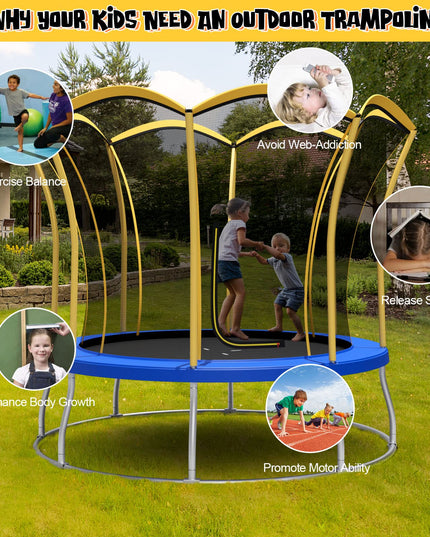 Giantex 8 FT 10 FT Trampoline, ASTM Certified Recreational Trampolines with Net, Galvanized Steel Frame