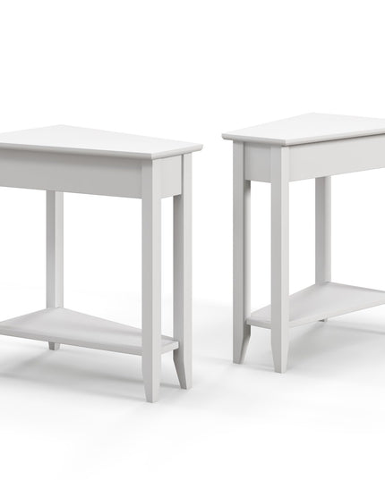 Triangle Side Table with Storage Shelf - Giantex