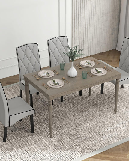 Giantex Upholstered Dining Chairs Set of 2, Tufted Fabric Dining Room Chairs w/High Backrest, High-density Sponge Cushion, Solid Rubber Wood Frame