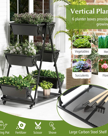 Giantex 6-Tier Rolling Raised Garden Bed