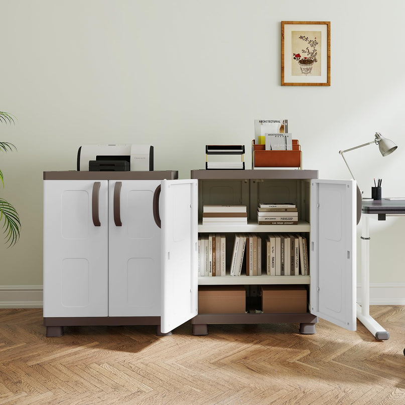 Giantex Storage Cabinet with 2 Doors and Adjustable Shelves(Wide-29"x19"x37")