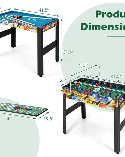 Giantex 12-in-1 Multi Game Table, 48 Inch Combination Game Tables with Foosball, Hockey, Ping Pong, Pool, Chess, Bowling, Checkers, Shuffleboard