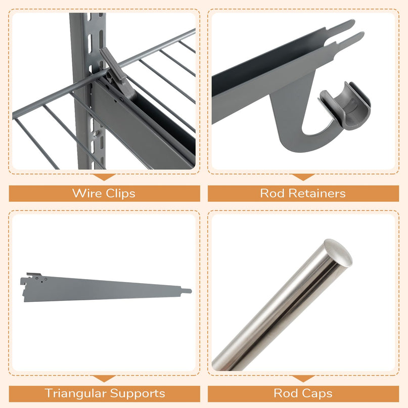 Giantex Closet Organizer System Wall-mounted Custom Closet Kit