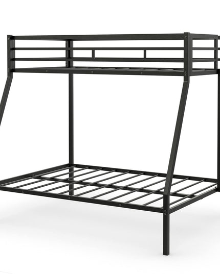 Giantex Metal Bunk Bed, Twin Over Full Size Bed w/ Removable Ladder & Steel Slats Support