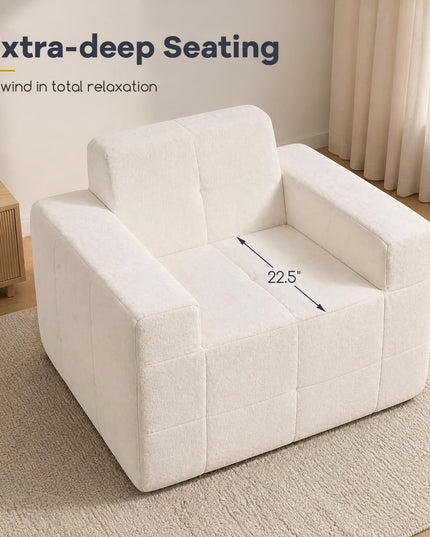 GIANTEX Boneless Single Sofa Chair with Terry Cloth Upholstery