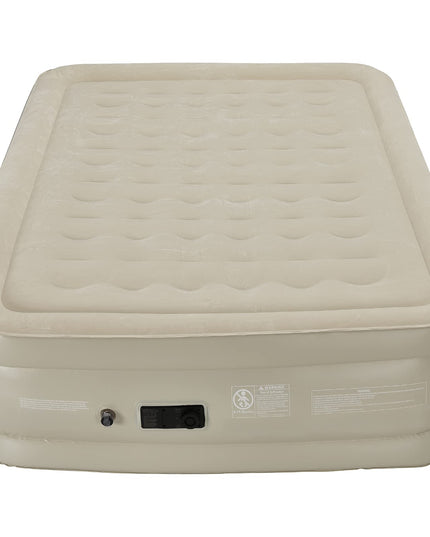 Giantex Air Bed with Built-in Pump, High Elevated Raised Mattress with Wavy Pull Strap