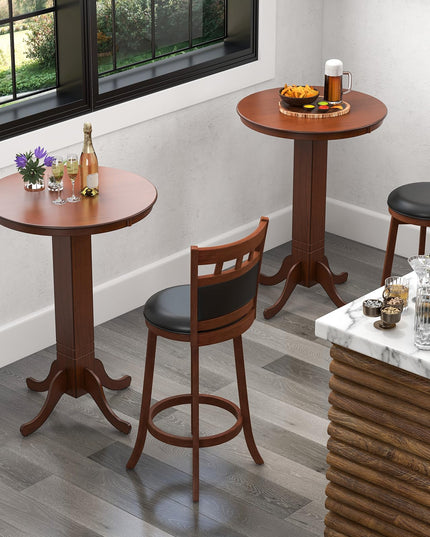 Giantex 3-Piece Bar Table and Chairs Set, Dining Table Set with 2 Swiveling Bar Stools