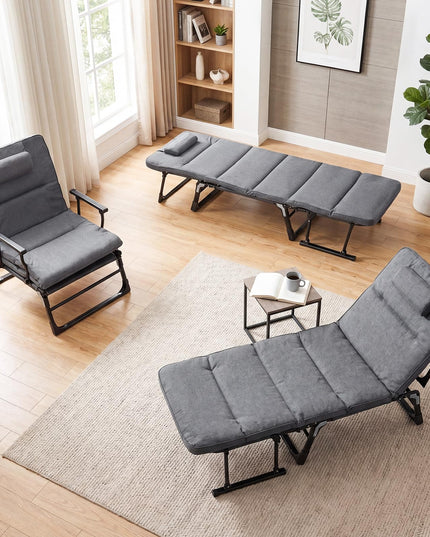 Giantex Folding Patio Lounge Chair with 6-Level Adjustable Backrest