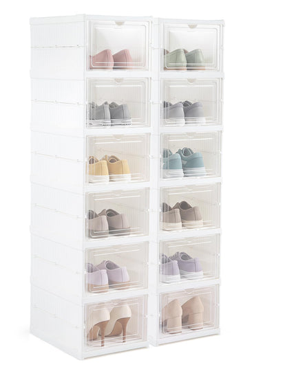 Giantex 6-Tier Folding Shoe Rack Organizer w/Clear Doors