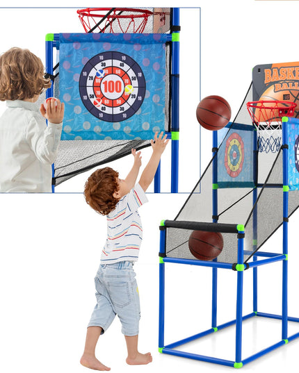 Giantex Kids Basketball Hoop Arcade Game, 2 in 1 Indoor Outdoor Arcade Basketball Game