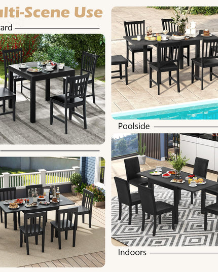 Giantex Expandable Aluminum Dining Table for 4-6 People, 31.5”-63” Extendable Patio Table