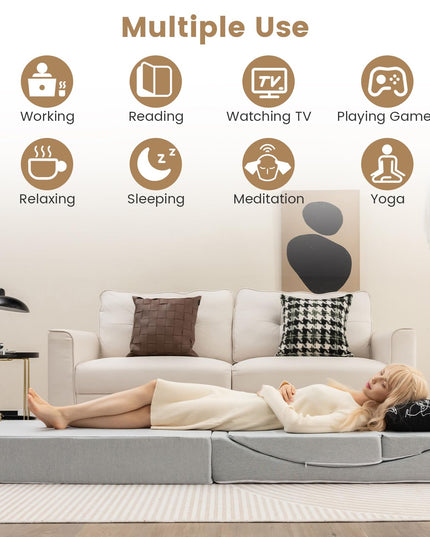 4-in-1 Floor Futon Sleeper Chair with High-Density Foam - Giantex