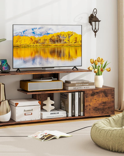 Giantex TV Stand with Power Outlet for TVs up to 55 Inch, Entertainment Center with Storage Cabinet & Open Shelves