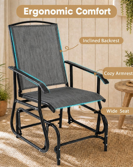 GIANTEX Patio Gliding Chair w/Metal Frame (1/2)