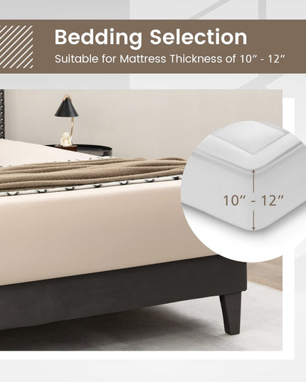 Giantex Upholstered Full Size Bed Frame