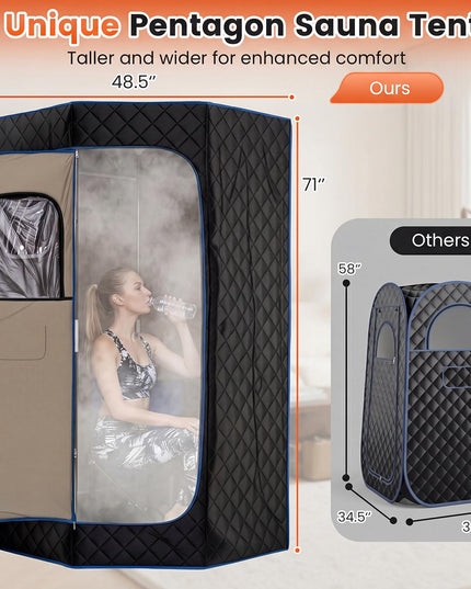 Giantex 3L Portable Steam Sauna Fast-Heat Large Pentagon Sauna Box
