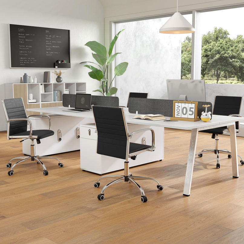 Ribbed Office Chair, Ergonomic High Back Executive Conference Chair