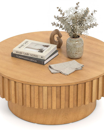 Table basse ronde Giantex avec rangement pour petits espaces de salon