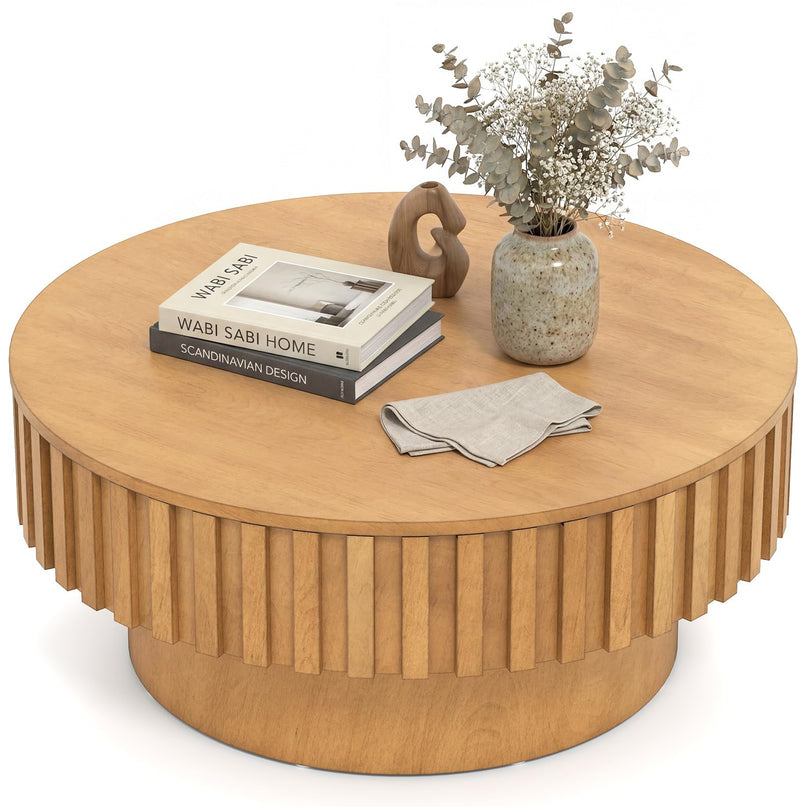 Table basse ronde Giantex avec rangement pour petits espaces de salon
