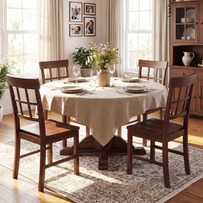 Giantex Wooden Dining Chairs Set of 2/4 with Window Back & Contoured Seat