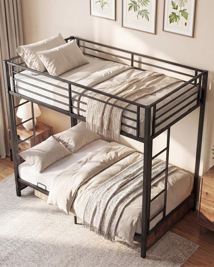 Giantex 77" x 41.5" x 71" Twin Over Twin Futon Bunk Bed