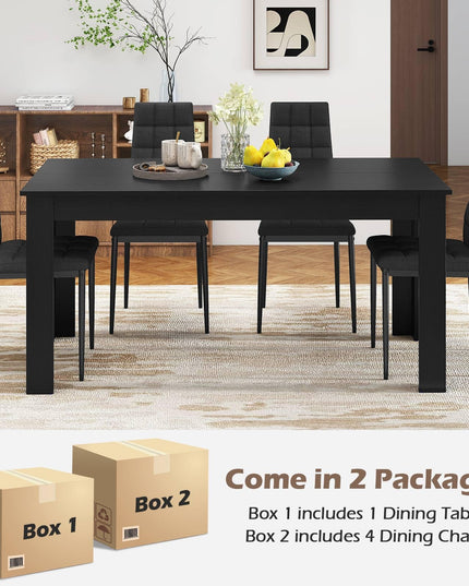 Giantex Ensemble de salle à manger 5/9 pièces pour 4/8 personnes Grande table de cuisine de 160 cm