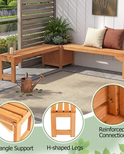 Giantex 2-in-1 Outdoor Bench with Raised Garden Bed