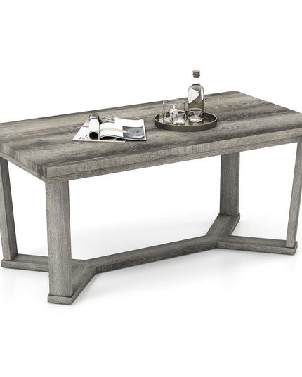 Giantex Farmhouse Wood Coffee Table for Reception Office
