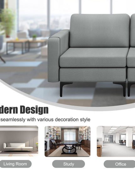 Giantex 3 Seat Sectional Sofa Couch, 94.5" L Modular Sleeper