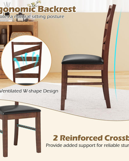 Giantex Wooden Dining Chairs Set of 2/4 for Dining Room