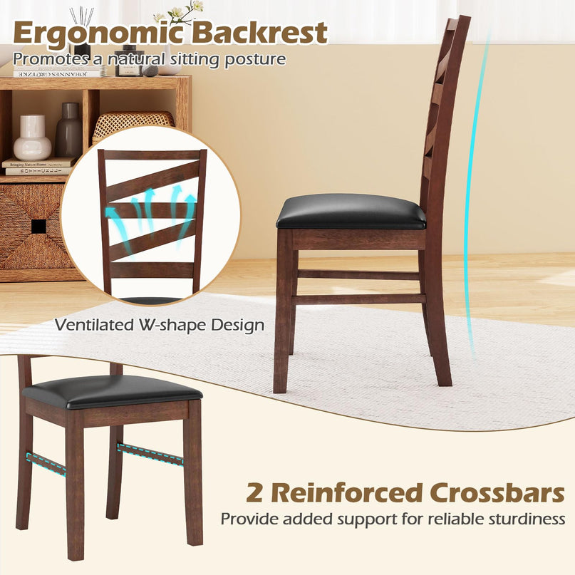 Giantex Wooden Dining Chairs Set of 2/4 for Dining Room